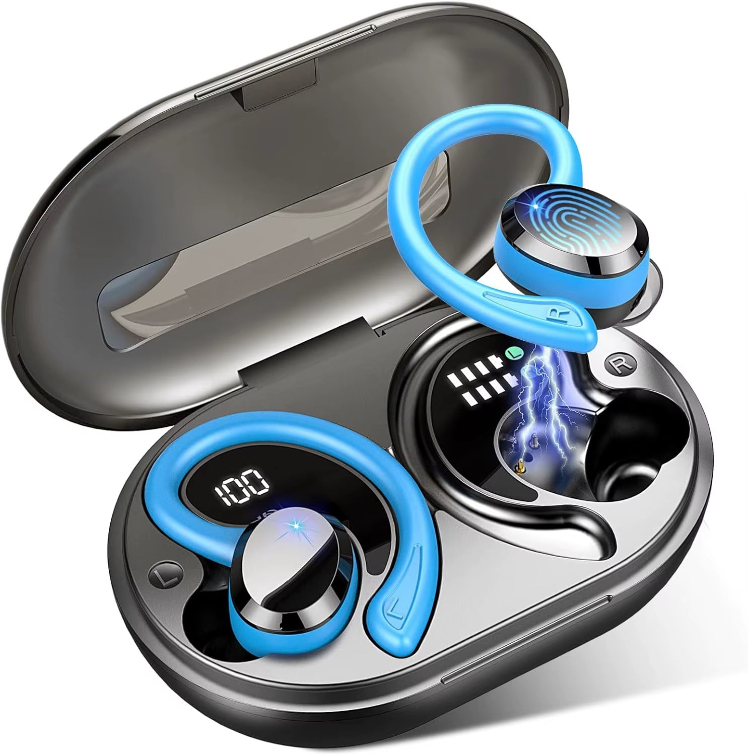 Wireless Earbuds, Bluetooth 5.3 Earbuds Stereo Bass, In-Ear Noise Cancelling Mic, Earphones IP7 Waterproof Sports, 40H Playback.